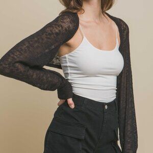 NWT Black Shrug Cropped Cardigan